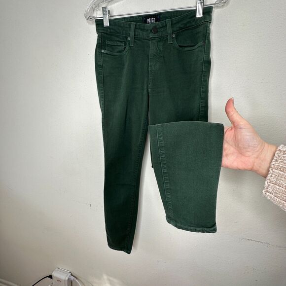 Paige Green Petite Verdugo Ankle Faded Little Pine Skinny Mid Rise Jean 26P - Picture 4 of 15